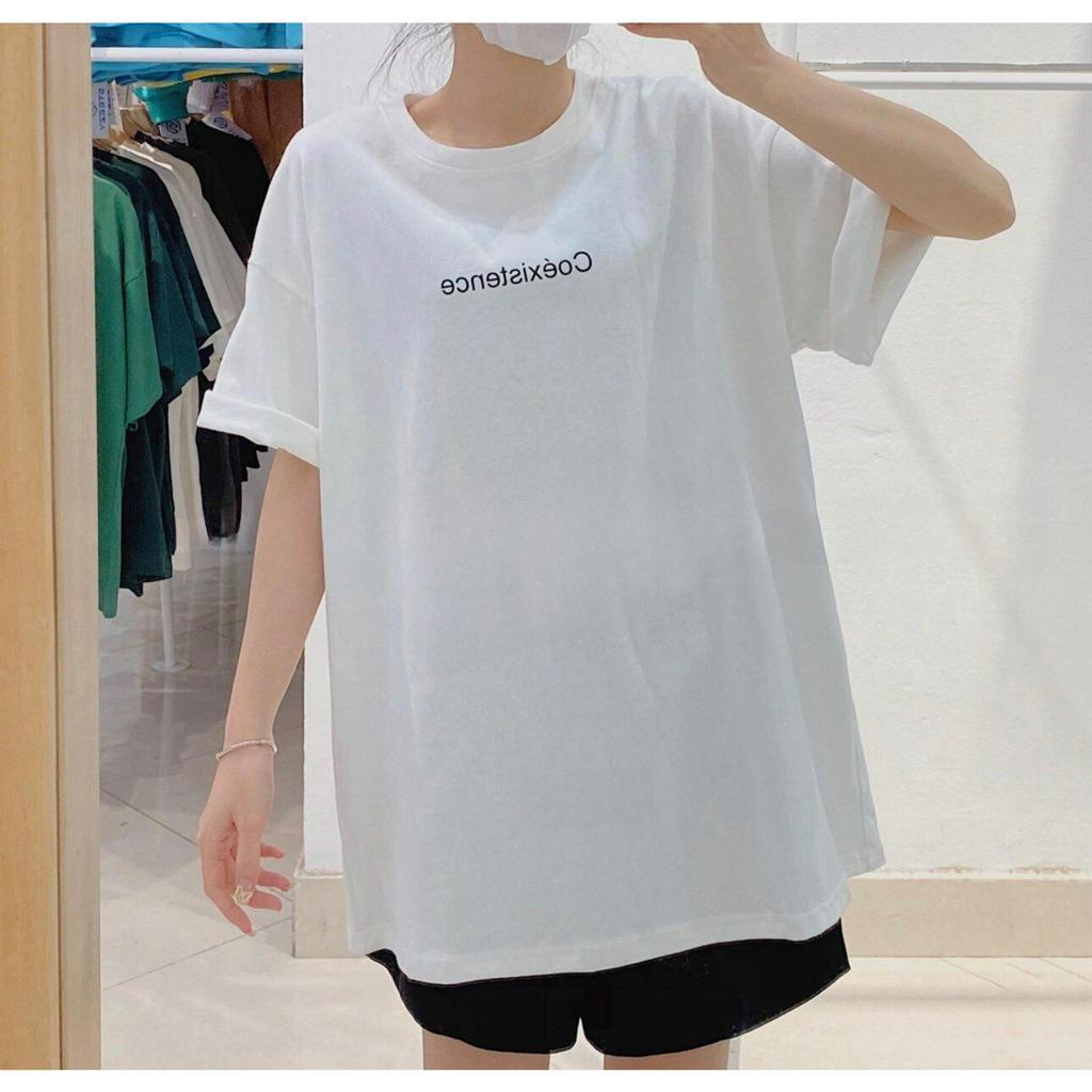 Áo Phông form rộng Áo Thun Tay Lỡ Nam Nữ Form Rộng Unisex chất Cotton in chữ Coéxistence Phông Trơn Oversize