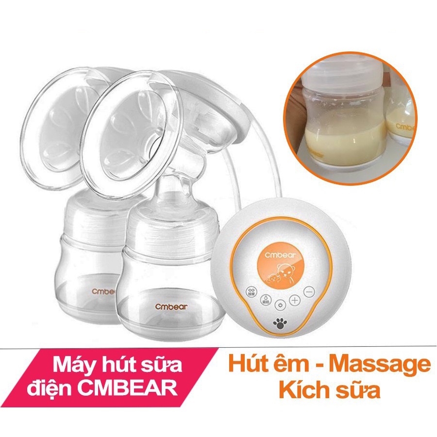 [CÓ MÁT XA] Máy hút sữa điện đôi Cmbear, Hút êm, massage, kích sữa tốt