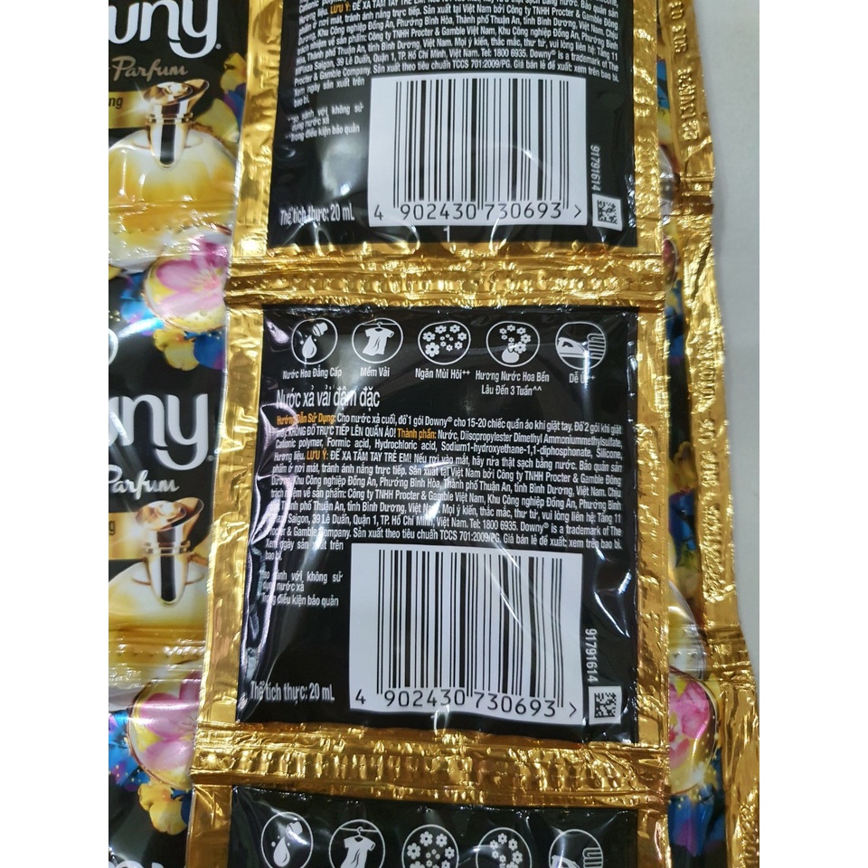 1 Dây nước xả Downy tinh dầu thơm CUỐN HÚT / ĐAM MÊ 10 gói x 18ml