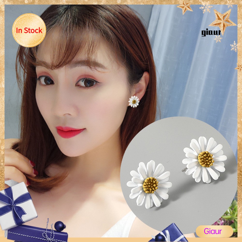 Hoa Tai Hình Hoa Cúc Dễ Thương Cho Nữ