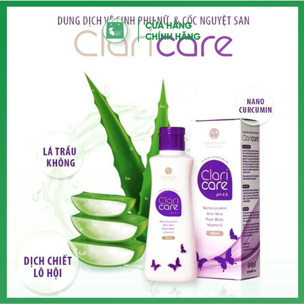 Dung dịch rửa cốc nguyệt san và vệ sinh phụ nữ Claricare  100ml