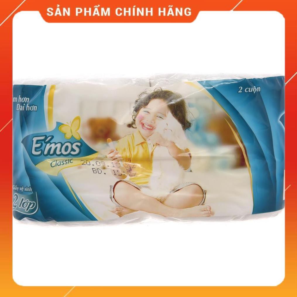 Giấy vệ sinh cuộn Emos xanh lốc 10 cuộn BIGSUKA