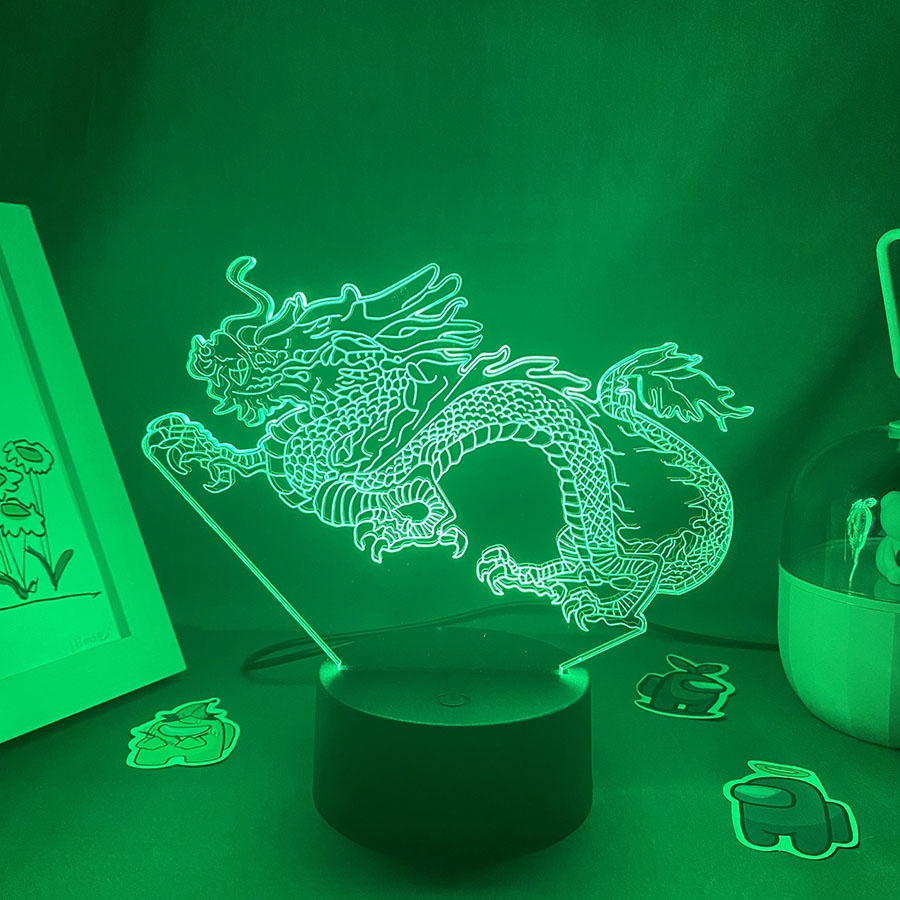 Đèn LED Neon Hình Rồng 3D Trang Trí Phòng Ngủ Cho Bé