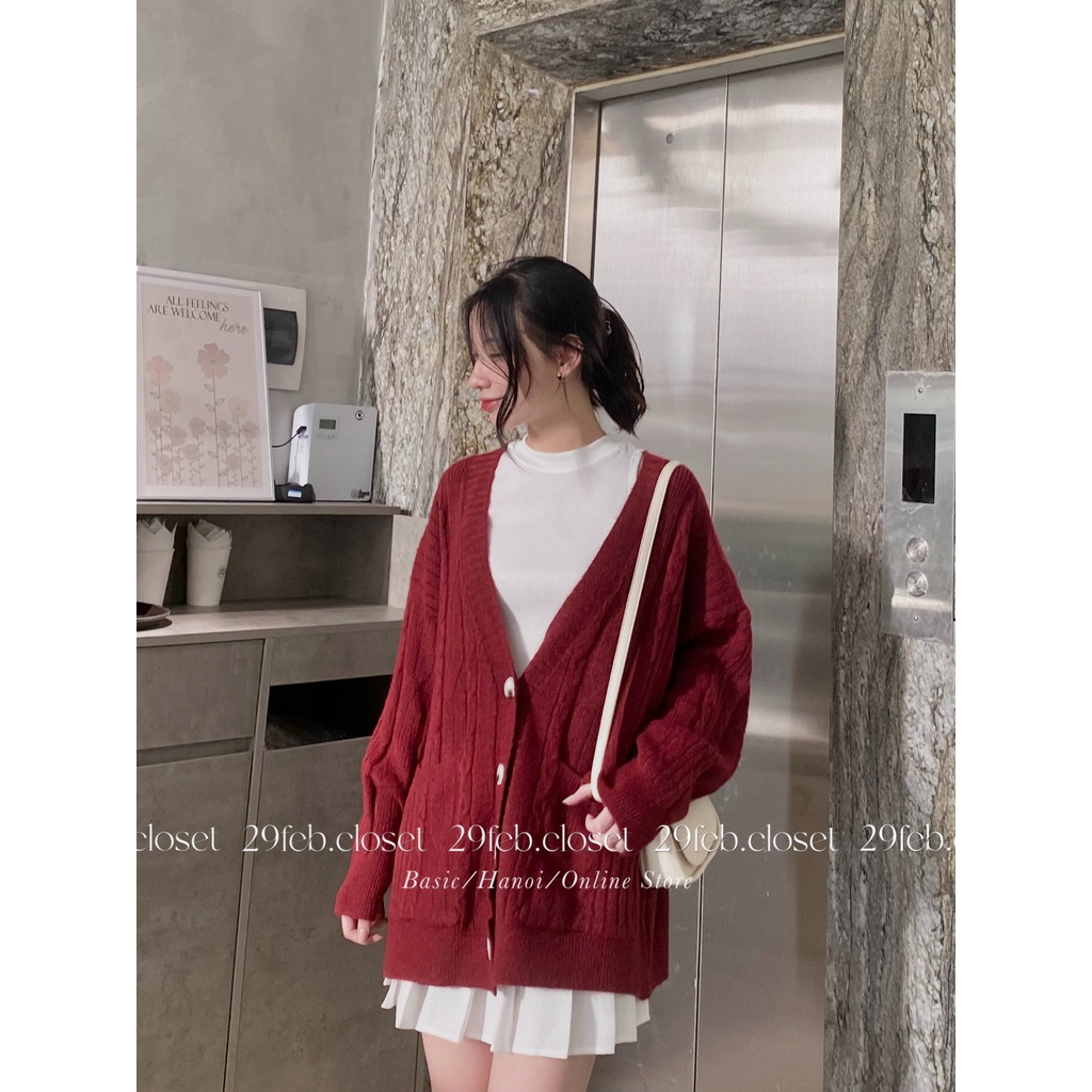 Áo khoác cardigan len thừng form oversize chất đẹp - 29feb.closet - A115