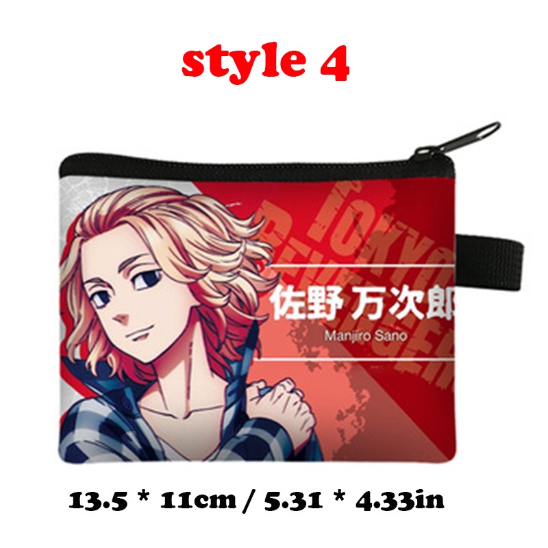 Ví đựng tiền xu cầm tay in họa tiết anime Tokyo Revengers cho học sinh