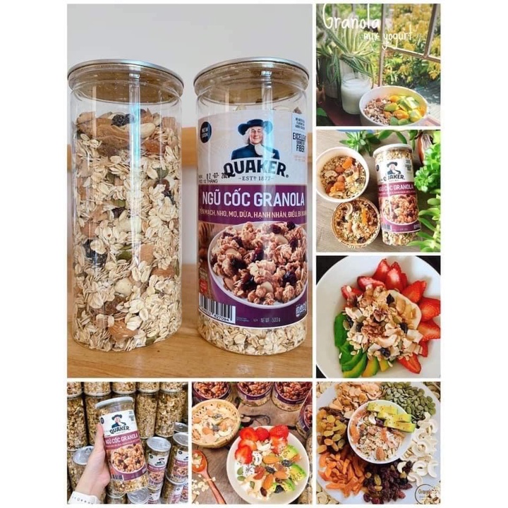 [BÁN CHẠY] Ngũ cốc granola các loại hạt, quả khô và yến mạch hỗ trợ giảm cân, lợi sữa