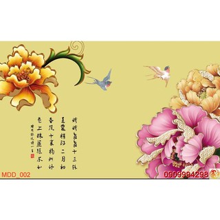 TRANH DÁN TƯỜNG 3D HOA MẪU ĐƠN