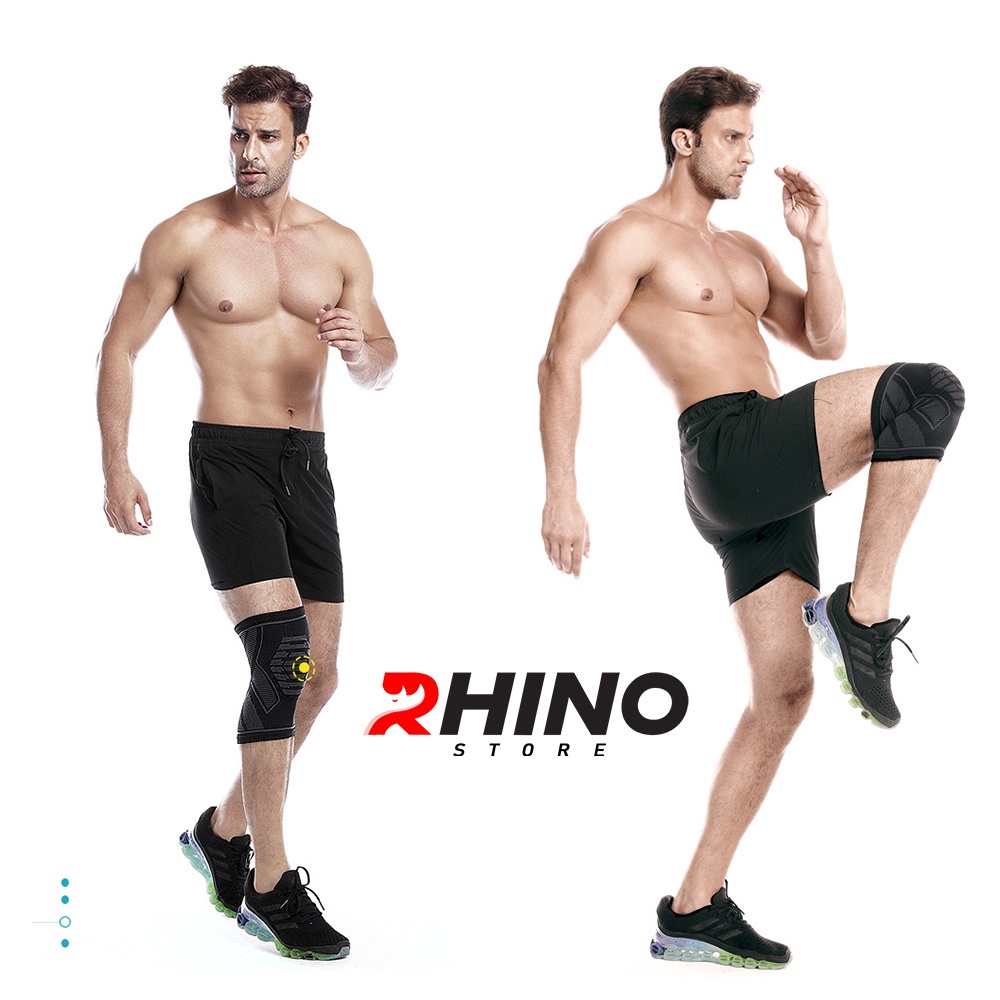 [Mã BMLT30 giảm đến 30K đơn 299K] Băng bảo vệ đầu gối Bó gối thể thao Rhino P7731 có đệm Silicon