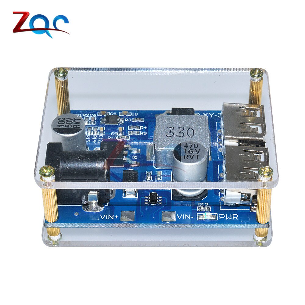 Mô Đun Hạ Áp DC-DC DC 9V 12V 24V 36V Sang 5V 5A Kèm Hộp Đựng Ốp