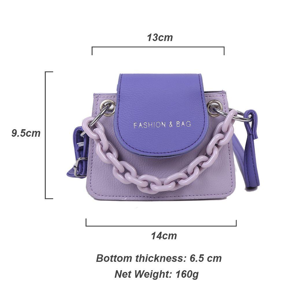 ♫DAPHNE♫ New Shoulder Bag Small Messenger Bag Handbag Youth Ladies Mini Fashion Contrast Color Ladies Acrylic Chain/Multicolor