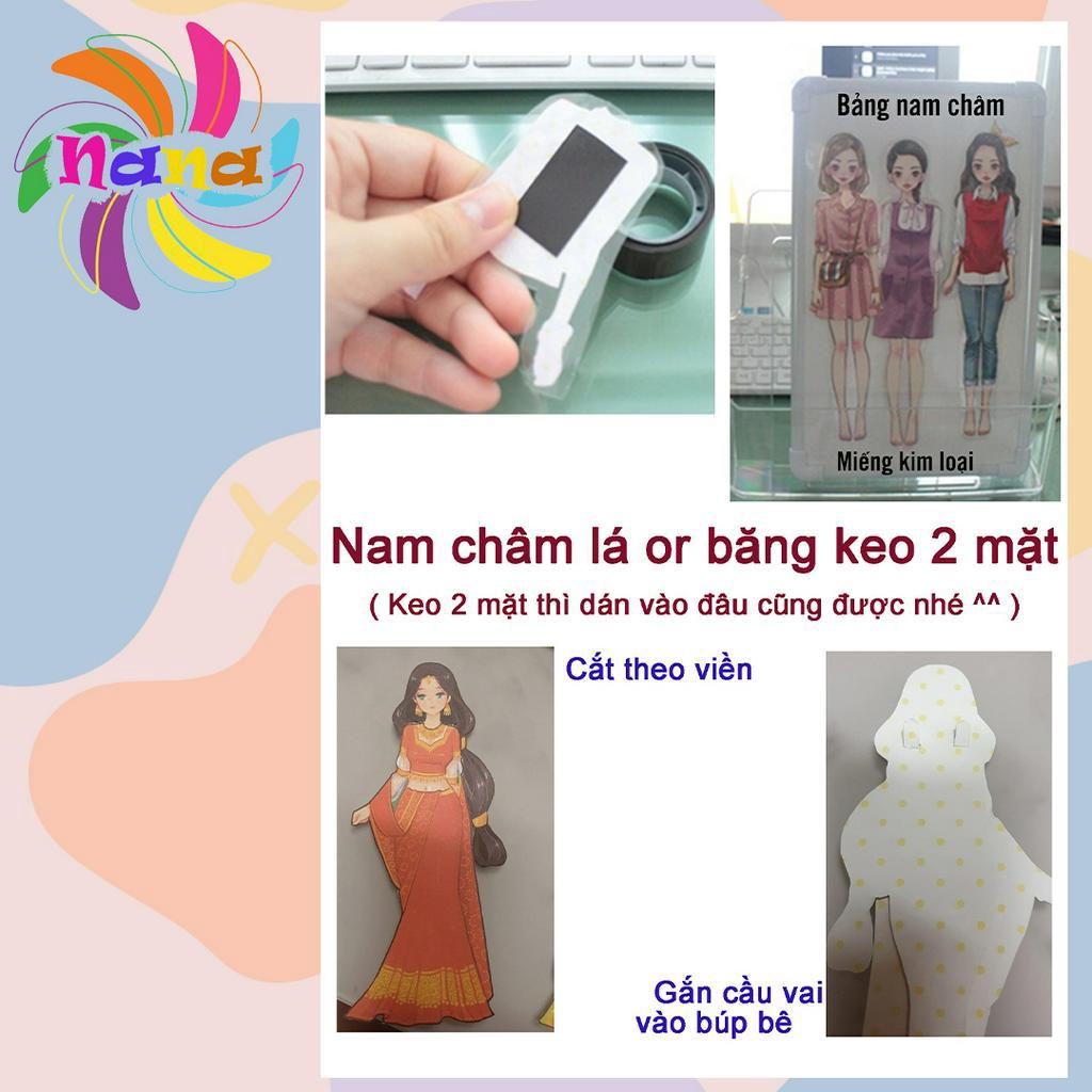 Búp bê giấy thay đồ   phong cách Châu Âu giấy cắt thủ công cho bé Combo 2 hình siêu đáng yêu BB0028