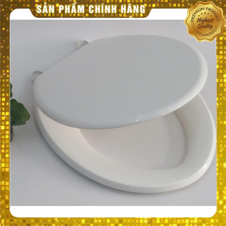 Nắp bồn cầu 2 khối đóng (rơi) êm màu trắng nặng 1.2kg