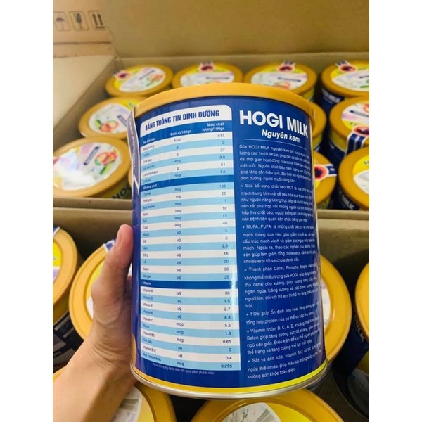 Sữa béo   nguyên kem HOGI MILK  900gr .Giá niêm yết là 490k .Giá dùng thử 210k