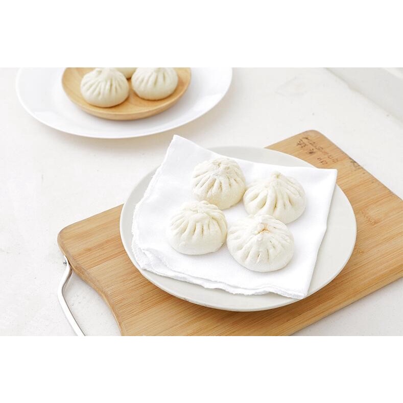 Tấm Vải Lót Hấp Bánh Bao Hình Vuông Bằng Vải Cotton Không Dính Có Thể Tái Sử Dụng
