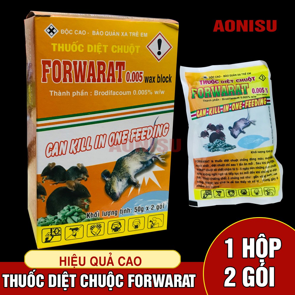 ( 2 Gói) Thuốc Diệt Chuột FORWARAT Độc Cao- Hiệu Quả AONISU