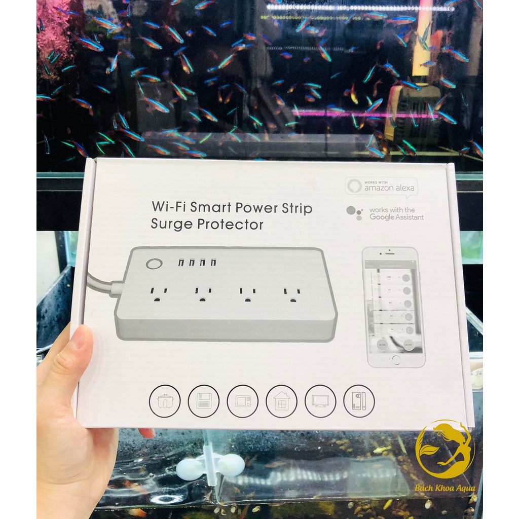 Ổ cắm hẹn giờ thông minh Wifi Smart Power Strip Surge Protector + USB