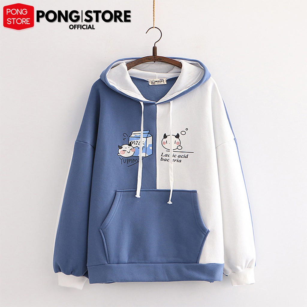 Áo hoodie nữ form rộng MÈO MILK phong cách hàn quốc, áo khoác hoodi chất nỉ có túi trước có 3 màu