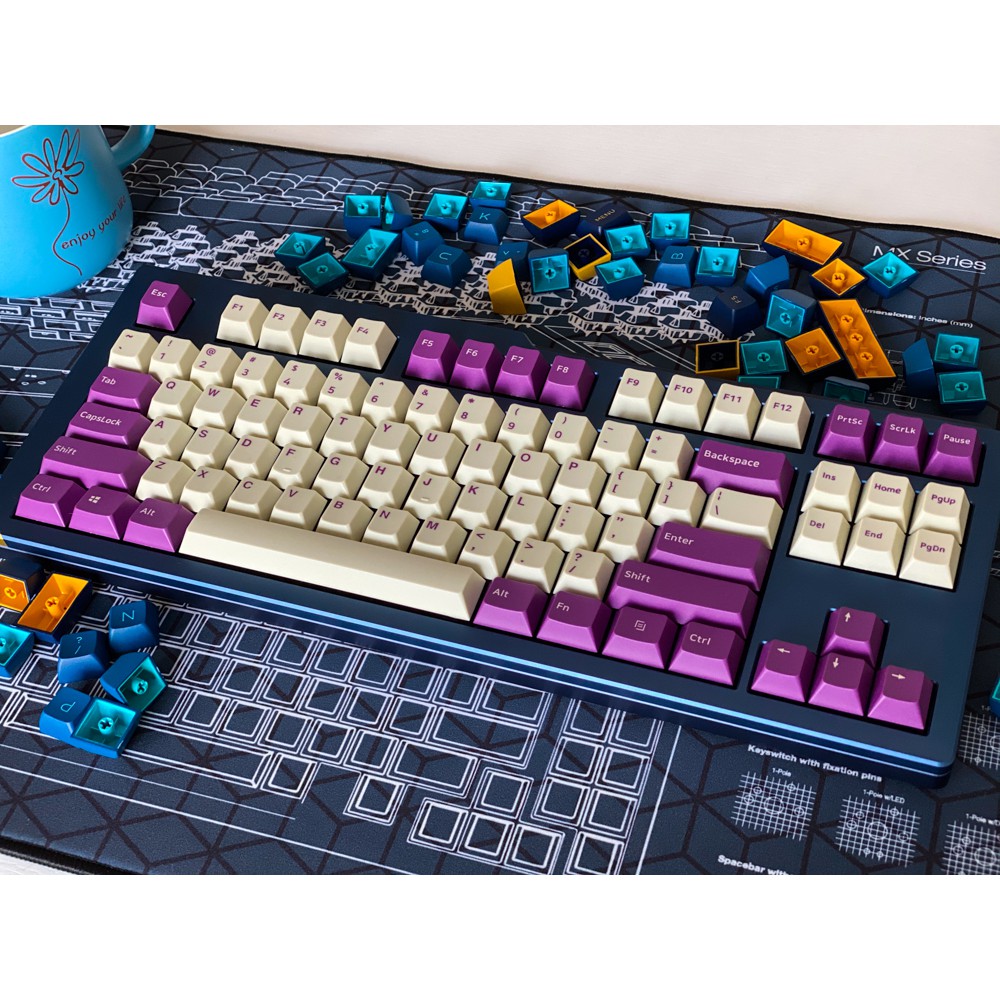 Set Keycap PBT Doubleshot nhiều phối màu Olivia, Samurai nút bàn phím cơ phù hợp nhiều layout