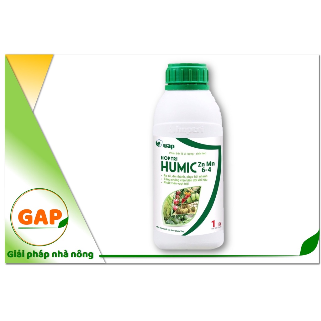 Hợp Trí Humic Zn Mn 6-4 (1 Lít) Phân bón vi lượng Humic nước - Ra rễ, đẻ nhánh - Phát triển vượt trội