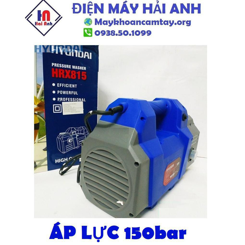 Máy xịt rửa xe mini áp lực cao Hyundai HRX815 chính hãng - Tự hút phun nước vệ sinh xe máy, ô tô. BH 6 tháng