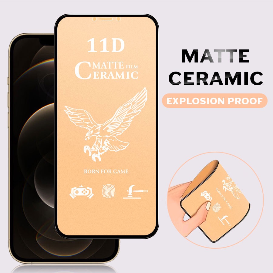 Kính Cường Lực Gốm Dẻo Bảo Vệ Màn Hình AG Chống Vân Tay Full Màn Siêu Dẻo Siêu Mỏng Không Sứt Mẻ trong suốt cho For iPhone 7 8 6 6S Plus X XS MAX XR 11 12 Pro SE 2020