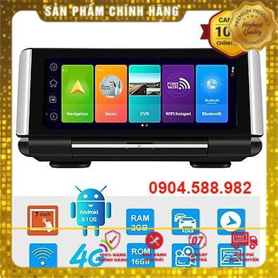 [Hot] Camera Hành Trình Taplo Ô TÔ Phisung K7 4G, wifi, 7 inch Tích Hợp Cam Lùi - Bảo hành 12 tháng