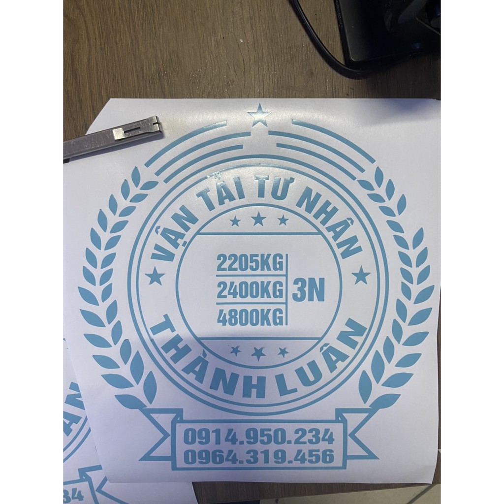 Decal xe tải LOGO TẢI TRỌNG XE