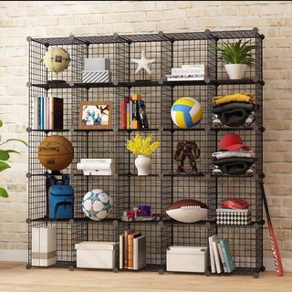Tủ kệ sách 25 ô, kệ lưới sắt lắp ghép sơn tĩnh điện, kệ chứa mọi vật dụng trong nhà và văn phòng, nội thất phòng làm việ