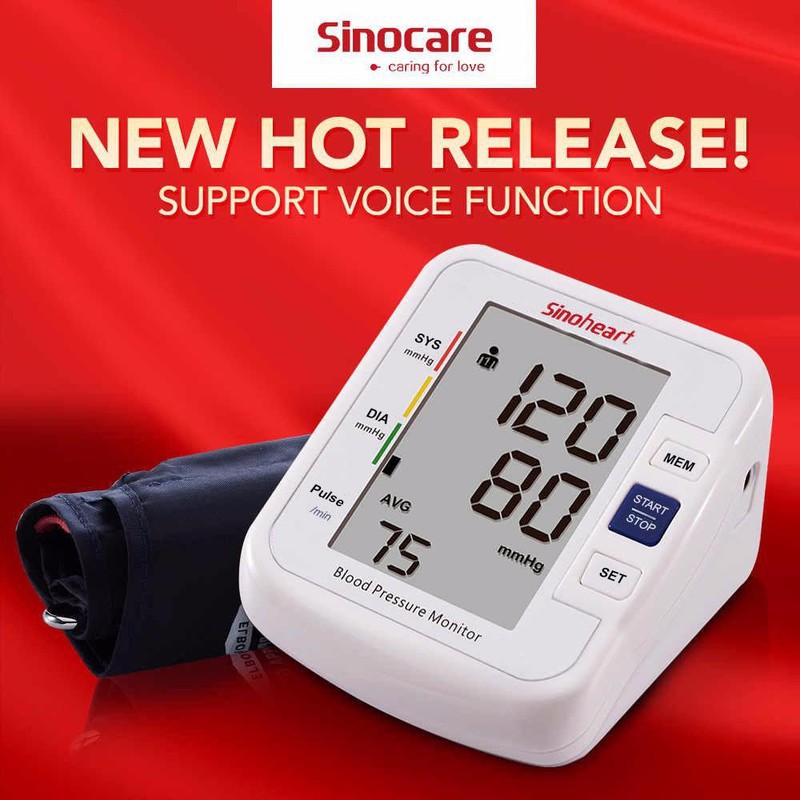 Máy đo huyết áp bắp tay Sinoheart BA-801 - Sinocare Công nghệ Đức TẶNG THÊM dụng cụ lấy ráy tai có đèn