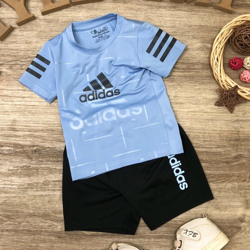 Bộ thun thể thao mát mẻ thêu chữ siêu đẹp cho bé trai lớn