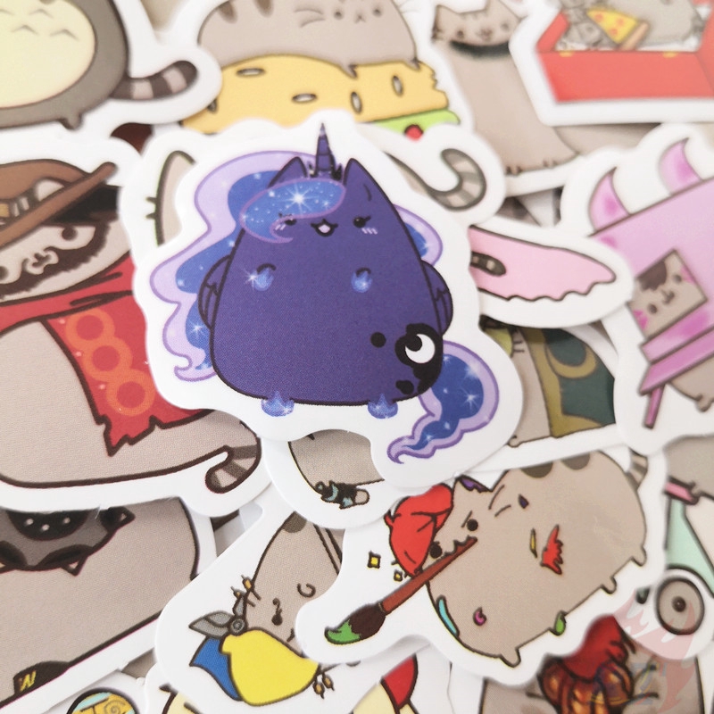 100Pcs/Set ❉ I Am Pusheen The Cat Series A Giấy và decal dán tường ❉Pusheen DIY Mixed Laptop Decals Doodle Stickers