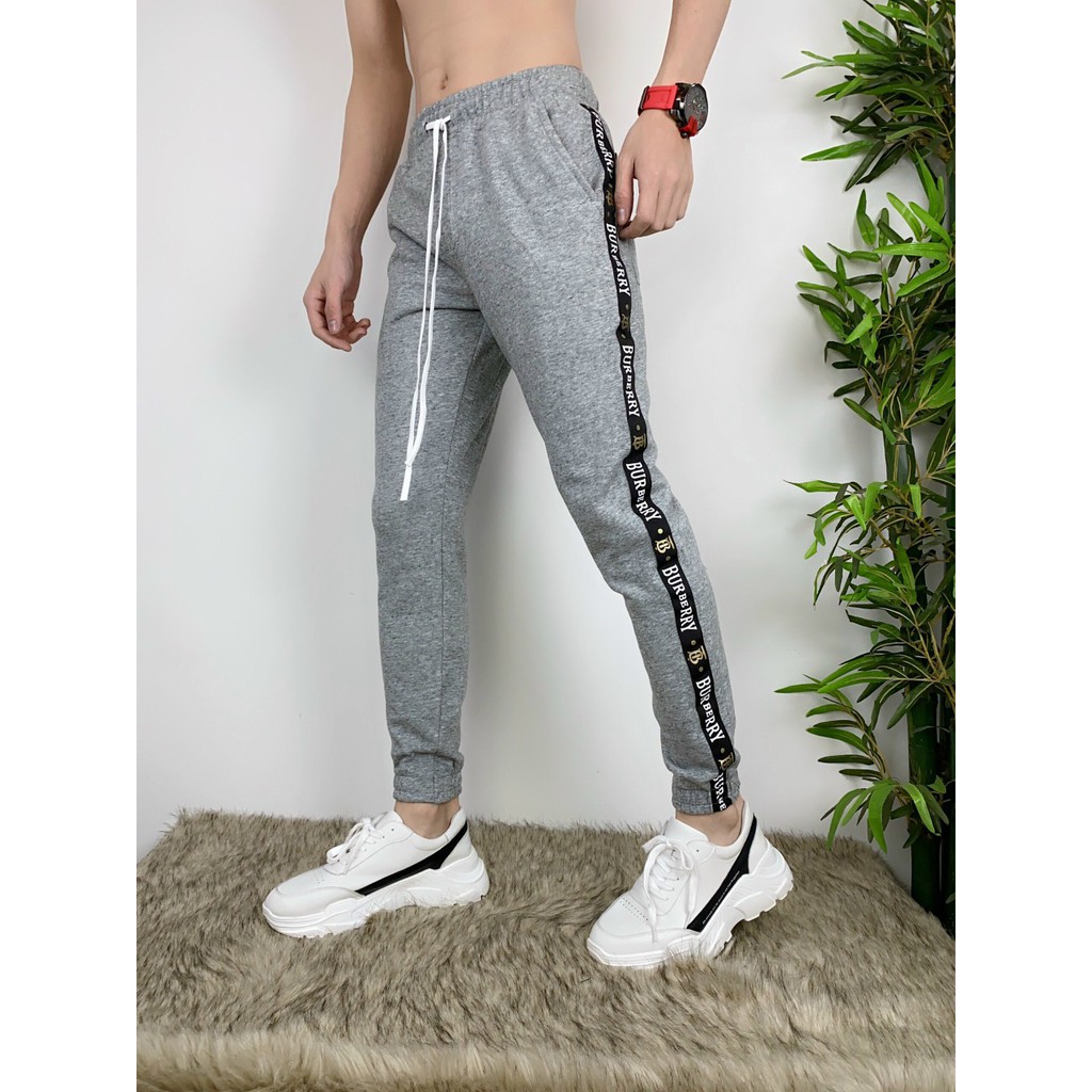 Quần thun Jogger phối sọc mẫu mới nam 3 màu Xám, Đen, Xanh lá, ống ôm chất vải cao cấp vải mềm mịn hợp dáng