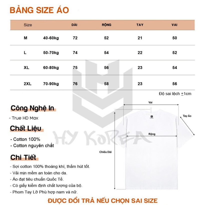 Áo thun tay lỡ form rộng in hình BIG DEAL, unisex HY Korea.