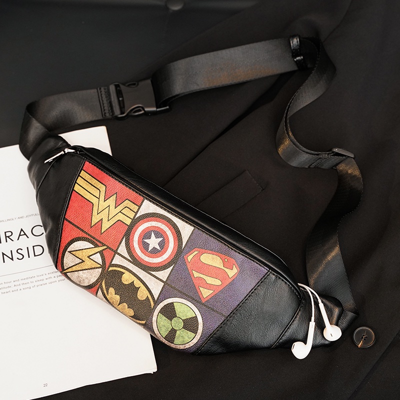 [Túi thời trang nam nữ đeo bụng] [Túi đeo unisex đeo chéo bao tử thời trang du lịch captain siêu anh hùng] | BigBuy360 - bigbuy360.vn