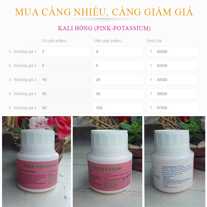 [Hiệu Quả-An Toàn-Tiết Kiệm]100g Phân bón kích thích cây ra hoa đậu trái. Tác dụng của phun Kali qua lá với cây trồng