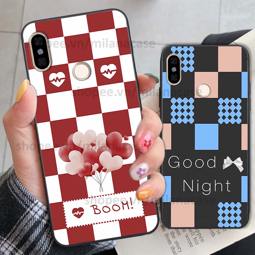 Ốp Xiaomi Mi A2 caro họa tiết nhiều màu sắc siêu đẹp thời trang cá tính