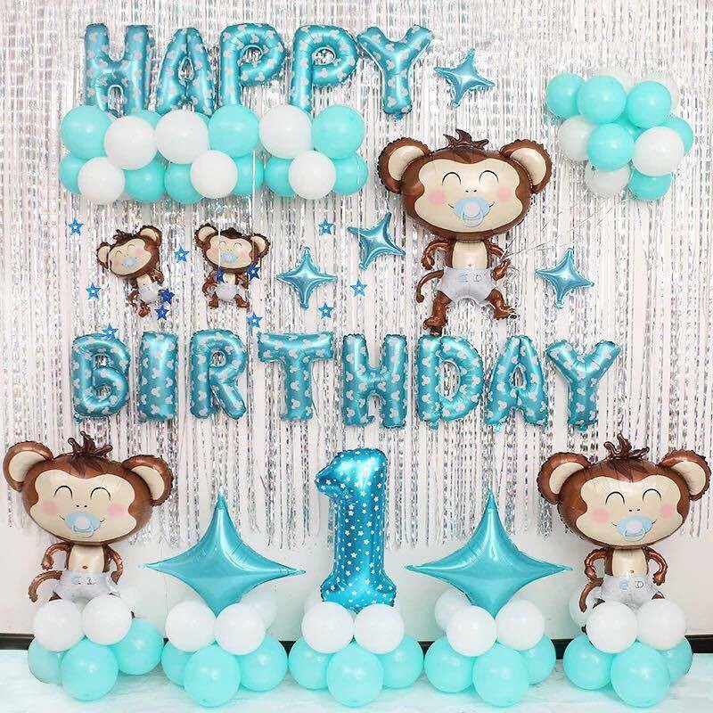 Bóng hình con khỉ trang trí sinh nhật cho bé