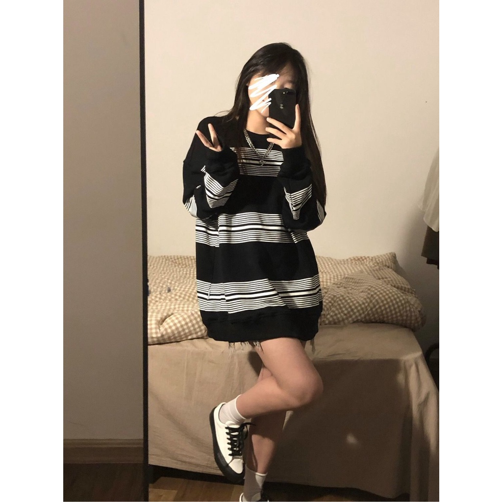 Mới Áo Thun Tay Ngắn Cổ Tròn Họa Tiết Kẻ Sọc Phong Cách Hàn Quốc Thời Trang Cho Nữ 2021 | BigBuy360 - bigbuy360.vn