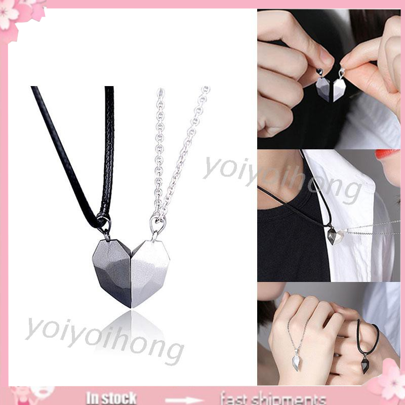 Bộ 2 Dây Chuyền Nam Châm Hình Trái Tim Cho Cặp Đôi