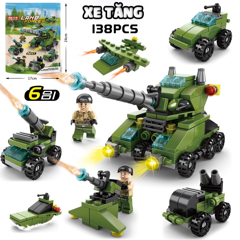 [FREE SHIP] Đồ chơi lắp ráp Lego xe tăng , đồ chơi lego xe tăng bọc thép cho bé, 138 chi tiết