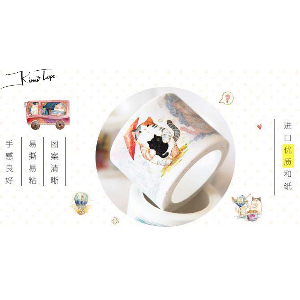 Washi tape băng dính trang trí tinh nghịch - 35mmx7m