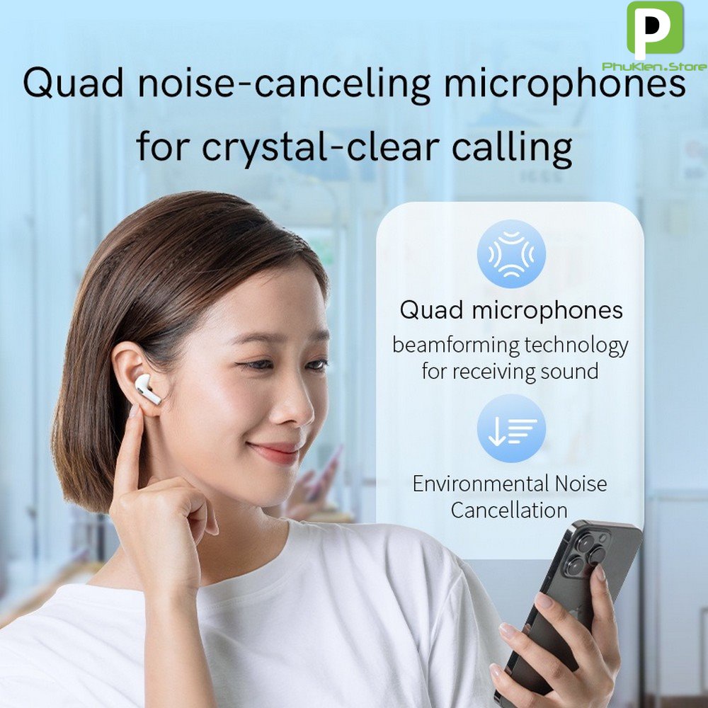 [BH 1:1] [CÓ SẴN] Tai nghe không dây QCY AilyPods T20 Bluetooth 5.3, độ trễ 68ms, Game mode, 13mm driver, 4 Mic