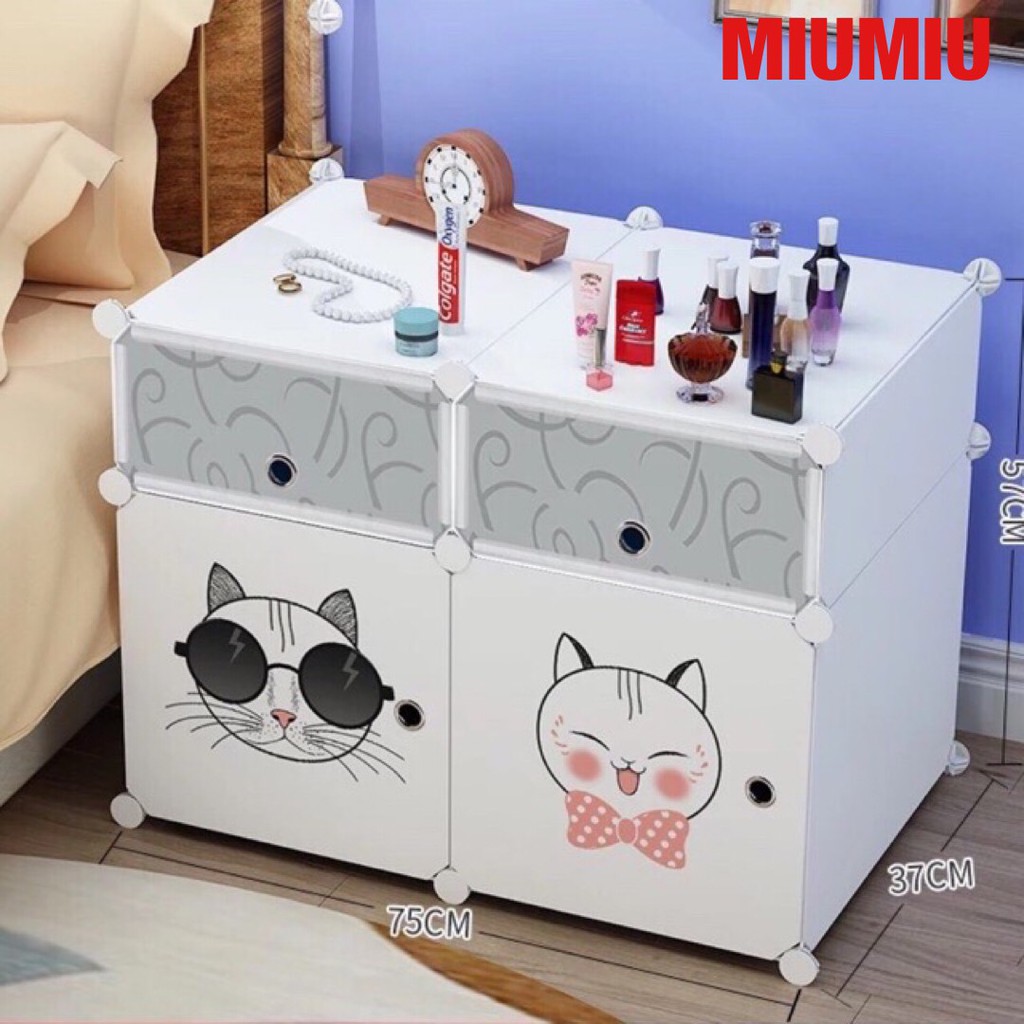 Tủ nhựa ghép MIUMIU 4 ngăn siêu dễ thương