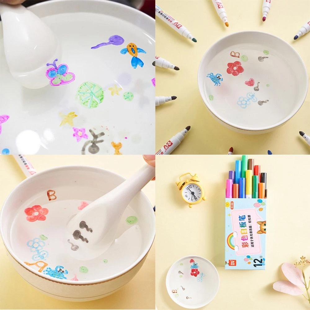 Bộ 12 Cây Bút Lông Nhiều Màu Sắc Dễ Thương Cho Bé