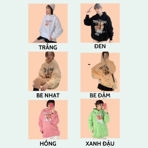 Áo khoác hoodie nam nữ form rộng có mũ 2 lớp The Delia áo khoác nỉ nữ form rộng gấu unisex KNN50 | BigBuy360 - bigbuy360.vn