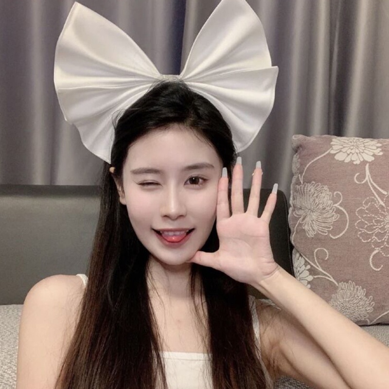 Băng Đô Nơ Lớn Bằng Satin Dùng Làm Đạo Cụ Chụp Ảnh Halloween