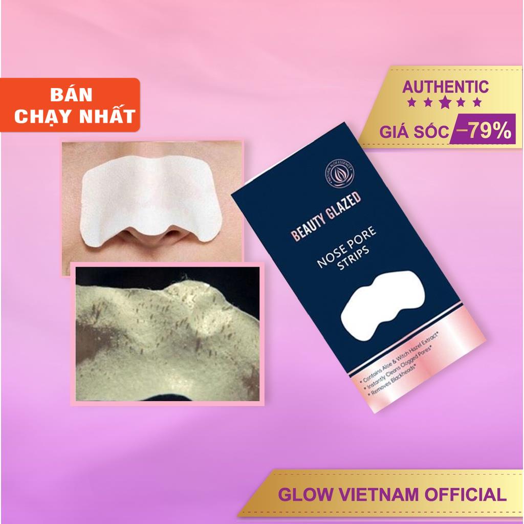 Miếng dán mũi lột mụn đầu đen làm sạch bụi bẩn dầu nhờn chất lượng cao Beauty Glazed - Glow Vietnam