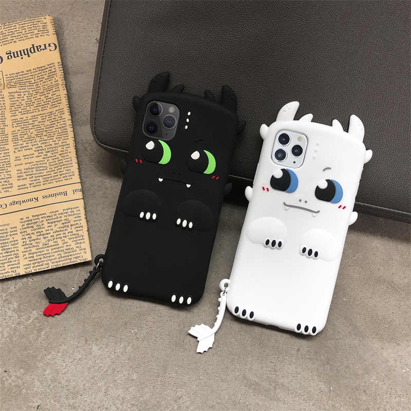 Ốp Điện Thoại Silicon In Hình Bí Kíp Luyện Rồng Trắng Đen Cho iPhone XS Max 11ProMax 12ProMax 13ProMax 7 / 8 Plus