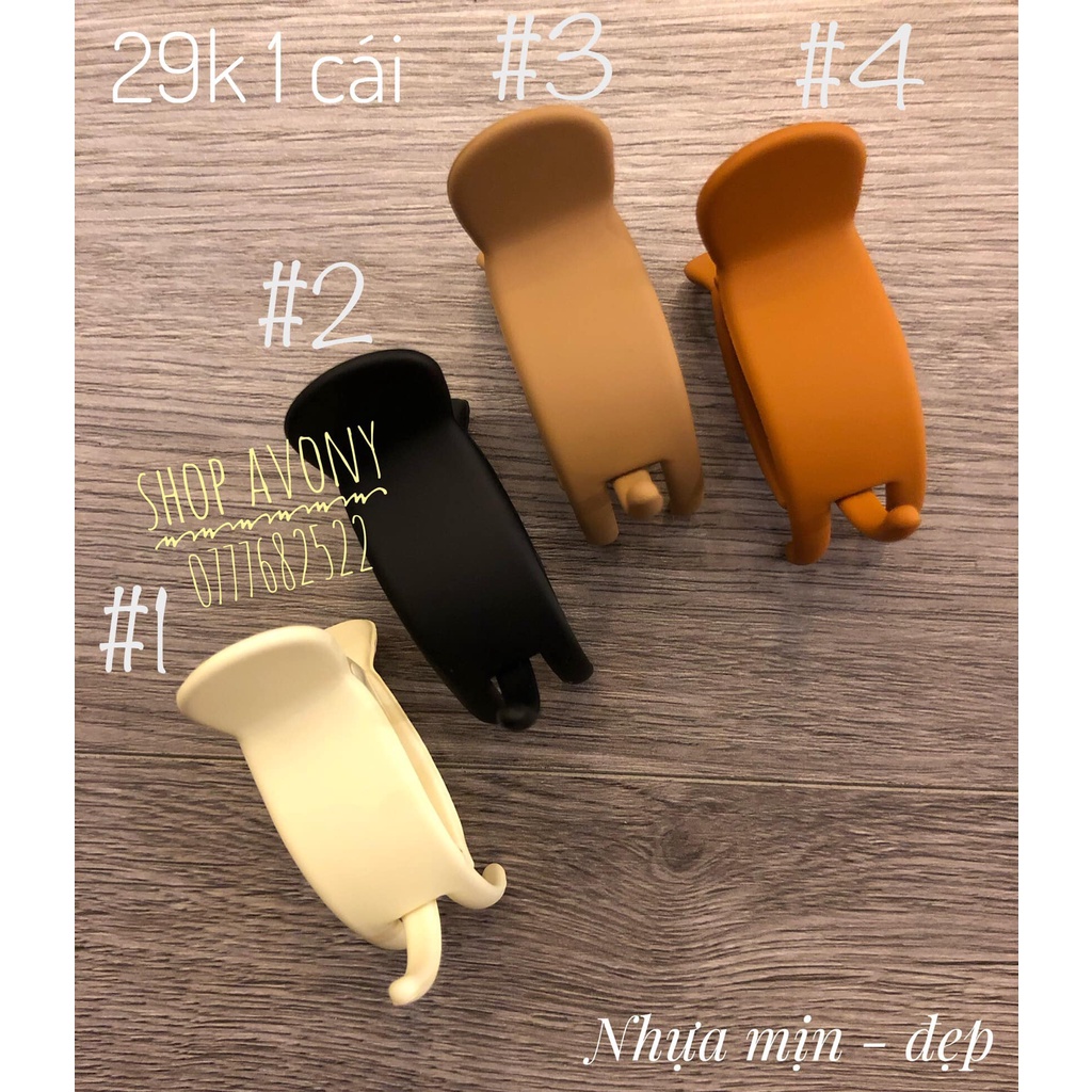 1 kẹp tóc - bấu tóc càng cua nhám mịn, nhựa đẹp gam màu sang (nâu, beige)