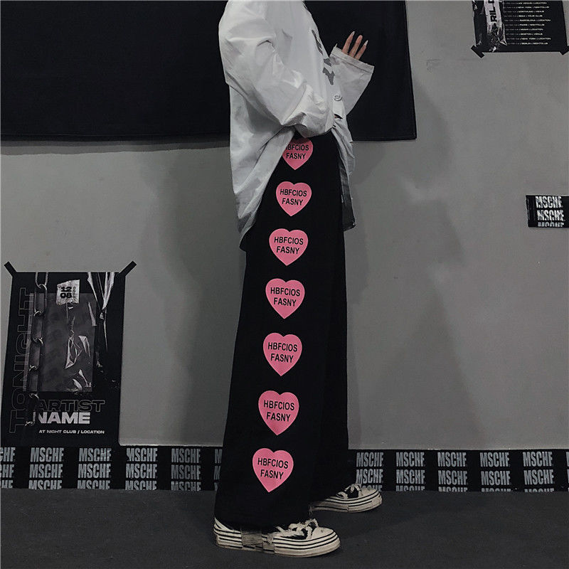 Quần Dài Ống Rộng In Phong Cách Cổ Điển Cá Tính Kiểu Hàn Quốc | BigBuy360 - bigbuy360.vn